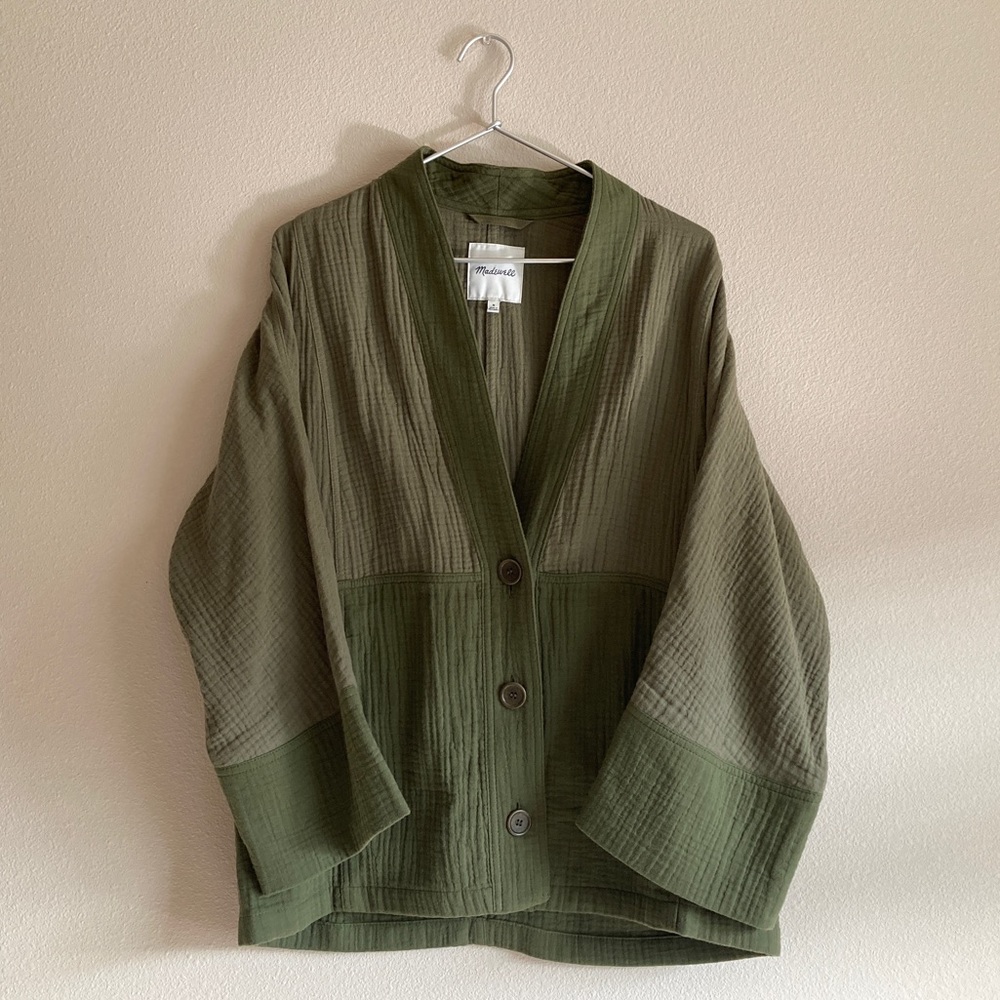 Madewell Lightspun Robe Jacket in Colorblock
